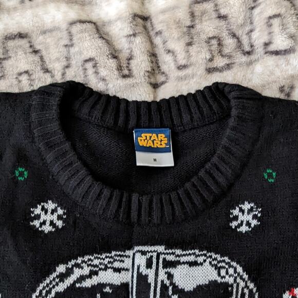 Star Wars Men's Pullover Sweater - Xmas Sweater Black Medium - Picture 4 of 4